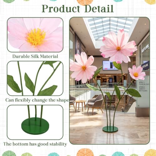 6ft Pink Giant Flowers for Decoration with Stand, Fake Silk Daisy in Pink, alternate view 4