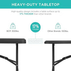 6ft Plastic Folding Table, Indoor Outdoor Heavy Duty Portable w/Handle, Lock for Picnic, Party, Camping - Black, alternate
