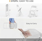 6FT Plastic Folding Table Set with 6 White Chairs, Heavy Duty, alternate view 7