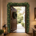 6FT Pre-Lit Christmas Garland, Lighted Norfolk Pine Garland in Green, alternate view 4
