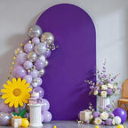 6FT Purple Arch Backdrop Cover - Polyester Fitted Wedding Arch Stand Covers Round Top Chiara Arch Backdrop Cover