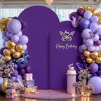 6FT Purple Arch Backdrop Cover - Polyester Fitted Wedding Arch Stand Covers Round Top Chiara Arch Backdrop Cover, alternate