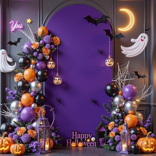 6FT Purple Arch Backdrop Cover - Polyester Fitted Wedding Arch Stand Covers Round Top Chiara Arch Backdrop Cover, alternate