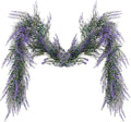 6Ft Purple Lavender Artificial Garland Decor, Spring Summer All Year Lavender Deep Purple Garland, Green Wreath