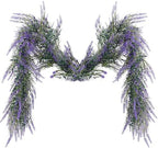 6Ft Purple Lavender Artificial Garland Decor, Spring Summer All Year Lavender Deep Purple Garland, Green Wreath