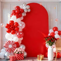 6FT Red Arch Cover - Polyester Fitted Wedding Arch Stand Covers Round Top Chiara Arch Backdrop Cover for Party