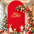 6FT Red Arch Cover - Polyester Fitted Wedding Arch Stand Covers Round Top Chiara Arch Backdrop Cover for Party, alternate