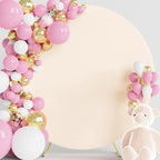 6FT Round Backdrop Cover Beige Round Arch Covers Backdrop