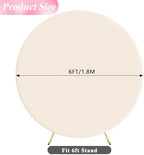6FT Round Backdrop Cover Beige Round Arch Covers Backdrop, alternate view 2