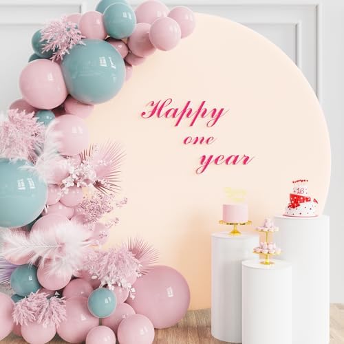6FT Round Backdrop Cover Beige Round Arch Covers Backdrop, alternate view 5