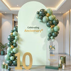 6FT Sage Green Arch Cover - Polyester Fitted Wedding Arch Stand Covers Round Top Chiara Arch Backdrop Cover for, alternate