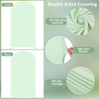 6FT Sage Green Arch Cover - Polyester Fitted Wedding Arch Stand Covers Round Top Chiara Arch Backdrop Cover for, alternate