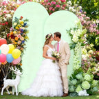 6FT Sage Green Arch Cover - Polyester Fitted Wedding Arch Stand Covers Round Top Chiara Arch Backdrop Cover for, alternate