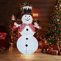 6FT Snowman Outdoor Christmas Decorations with 190 LED Lights, Lighted Snowman with Top Hat + Vest + Glove for