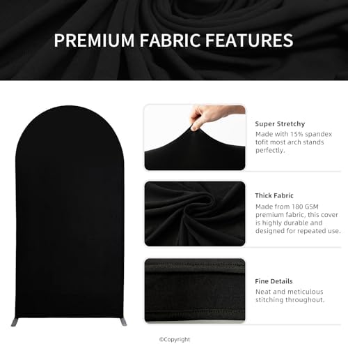 6FT Spandex Arch Cover - Round Top Wedding Arch Stand & Backdrop Cover for All Events: Bridal & Baby Showers, alternate view