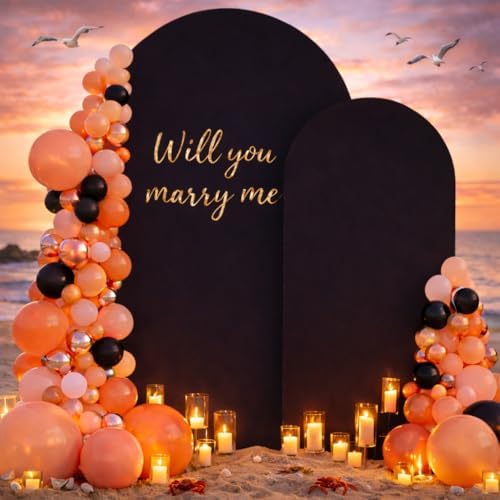 6FT Spandex Arch Cover - Round Top Wedding Arch Stand & Backdrop Cover for All Events: Bridal & Baby Showers, alternate view