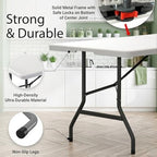 6ft Table Large Folding Table White Folding Table with Portable Carrying Handle 6ft Heavy Plastic Foldable Table, alternate