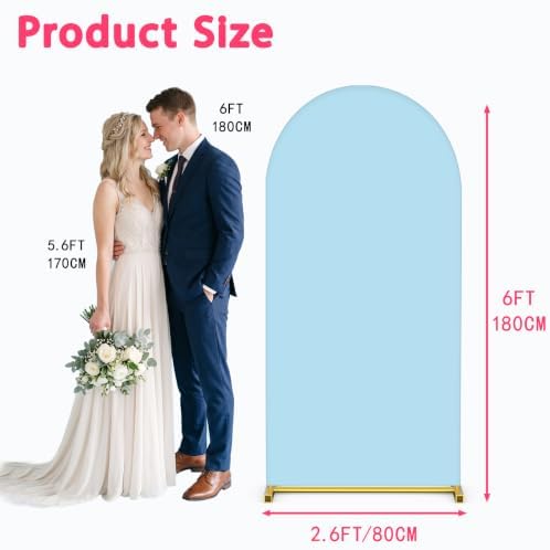 6FT Wedding Arch Backdrop Cover, Blue Spandex Arch Stand Cover, alternate view 3
