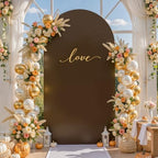 6FT Wedding Arch Backdrop Cover, Brown Arch Covers Stretchy Backdrop, Double-Sided Arch Backdrop Stand Cover for, alternate