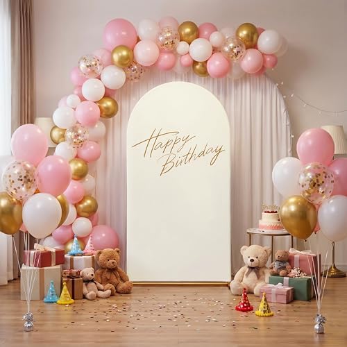 6FT Wedding Arch Backdrop Cover, Ivory Spandex Arch Stand Cover, alternate view 6