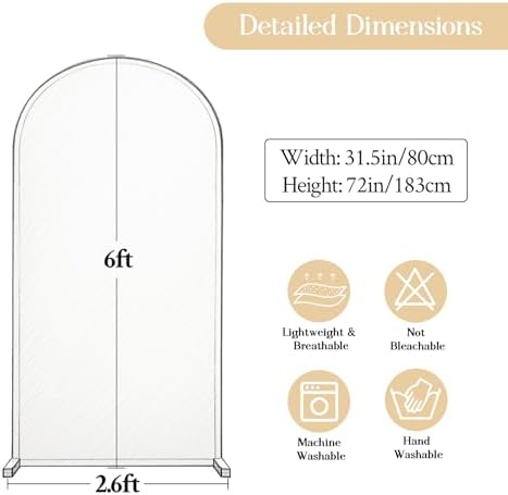 6FT Wedding Arch Backdrop Cover, Pink Arch Covers Stretchy Backdrop, Double-Sided Arch Backdrop Stand Cover for, alternate