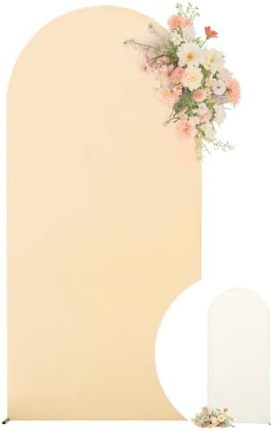 6FT Wedding Arch Backdrop Cover, Stretchy Arch Covers Round Top Chiara Backdrop Cover for Wedding Birthday Party