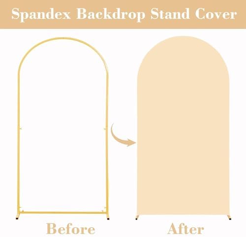 6FT Wedding Arch Backdrop Cover, Stretchy Arch Covers Round Top Chiara Backdrop Cover for Wedding Birthday Party, alternate