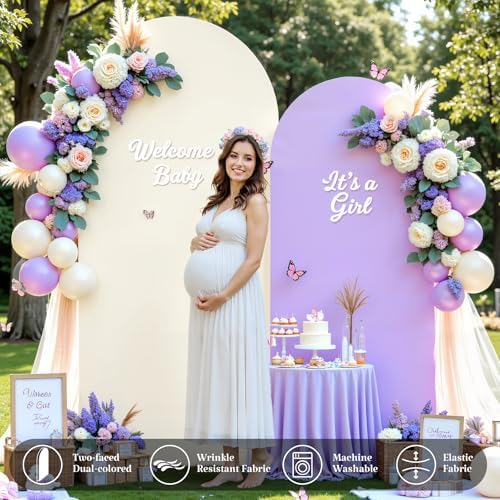 6FT Wedding Arch Backdrop Cover, Stretchy Arch Covers Round Top Chiara Backdrop Cover for Wedding Birthday Party, alternate