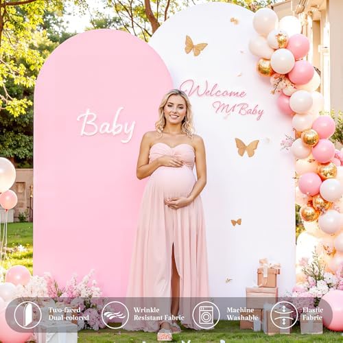 6FT Wedding Arch Backdrop Cover, Stretchy Arch Covers Round Top Chiara Backdrop Cover for Wedding Birthday Party, alternate