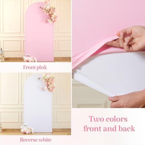 6FT Wedding Arch Backdrop Cover, Stretchy Arch Covers Round Top Chiara Backdrop Cover for Wedding Birthday Party, alternate