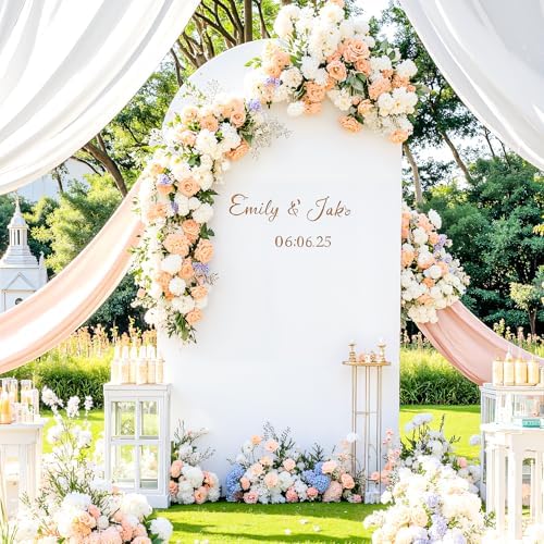 6FT Wedding Arch Backdrop Cover, Stretchy Arch Covers Round Top Chiara Backdrop Cover for Wedding Birthday Party, alternate
