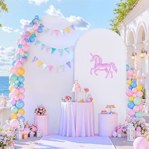 6FT Wedding Arch Backdrop Cover, Stretchy Arch Covers Round Top Chiara Backdrop Cover for Wedding Birthday Party, alternate