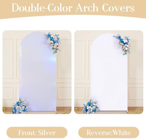 6FT Wedding Arch Backdrop Cover, Stretchy Arch Covers Round Top Chiara Backdrop Cover for Wedding Birthday Party, alternate