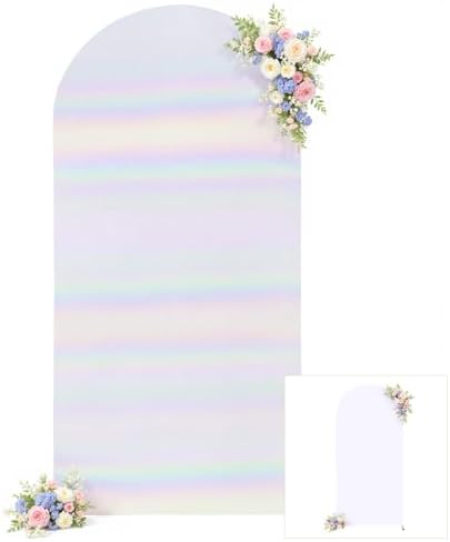6FT Wedding Arch Backdrop Cover, Stretchy Arch Covers Round Top Chiara Backdrop Cover for Wedding Birthday Party