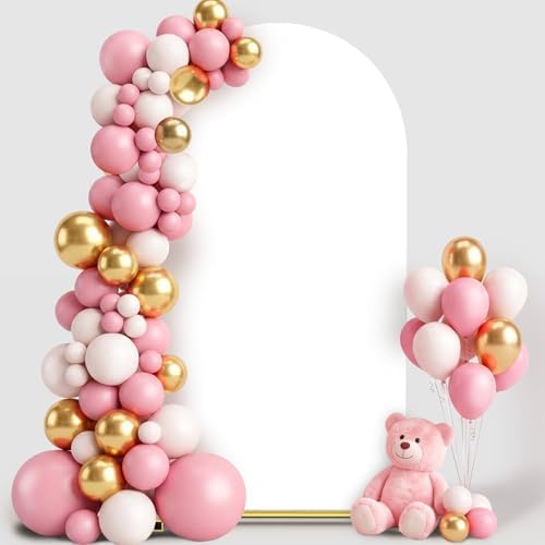 6FT Wedding Arch Backdrop Cover, White Spandex Arch Stand Cover