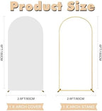 6FT Wedding Arch Backdrop Stand and White Arch Cover, White Spandex Fitted Backdrop Cover and Gold Wedding Arch, alternate