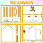 6FT Wedding Arch Backdrop Stand, Gold Balloon Arch Stand for Party, alternate view 4
