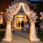 6FT Wedding Arch Backdrop Stand, Gold Balloon Arch Stand for Party, alternate view 6