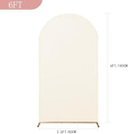6FT Wedding Arch Cover, Beige Arch Backdrop Cover Stretchy Spandex Backdrop Stand Covers for Birthday Party, alternate view 2