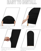 6FT Wedding Arch Cover, Black Arch Backdrop Cover Stretchy Spandex Backdrop Stand Covers for Birthday Party, alternate view 3