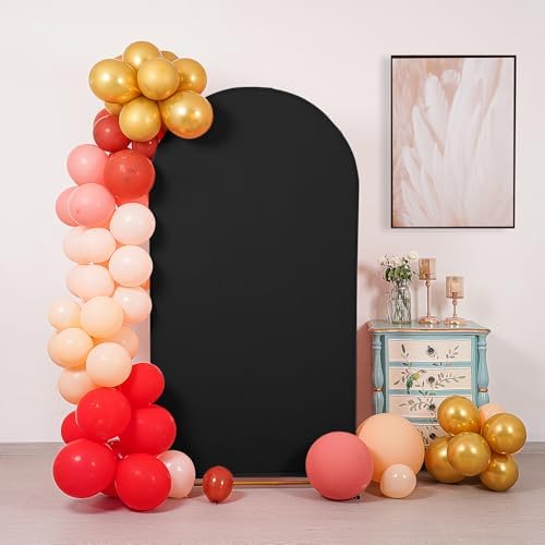 6FT Wedding Arch Cover, Black Arch Backdrop Cover Stretchy Spandex Backdrop Stand Covers for Birthday Party, alternate view 5