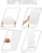 6FT Wedding Arch Cover, White Arch Backdrop Cover Stretchy Spandex Backdrop Stand Covers for Birthday Party, alternate view 3