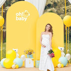 6FT Wedding Arch Cover Yellow Gold Spandex Fitted Wedding Arch Stand Covers Round Top Chiara Backdrop Cover for, alternate