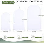 6FT White Arch Backdrop Cover - Polyester Fitted Wedding Arch Stand Covers Round Top Chiara Arch Backdrop Cover, alternate