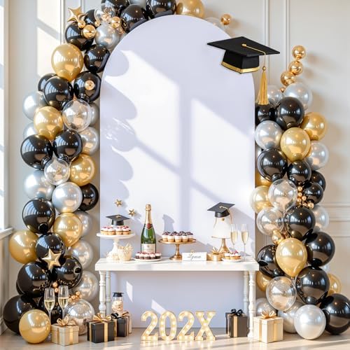 6FT White Arch Backdrop Cover - Polyester Fitted Wedding Arch Stand Covers Round Top Chiara Arch Backdrop Cover, alternate
