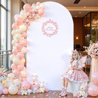 6FT White Arch Backdrop Cover, Spandex Fitted White Wedding Arch Stand Covers Round Top Chiara Backdrop Cover, alternate view