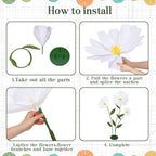 6ft White Giant Flowers for Decoration with Stand, Fake Silk Daisy in Daisy, alternate view 5