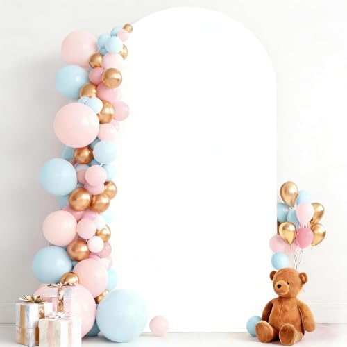 6FT White Wedding Arch Backdrop Cover, Stretchy Fabric in 2.6ft x 6ft in White