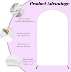 6FT White Wedding Arch Backdrop Cover, Stretchy Fabric in 2.6ft x 6ft in White, alternate view 6