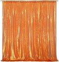 6FT x 8FT Orange Sequin Photography Backdrop Curtain for Halloween Party Decoration in 6x8 ft in Orange